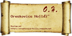 Oreskovics Holló névjegykártya